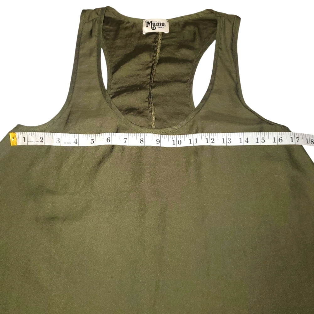 🔥REVOLVE Show Me Your MuMu‎ Cara-Van Olive Green Silky Sleeveless Tunic Tank  S - Picture 11 of 14
